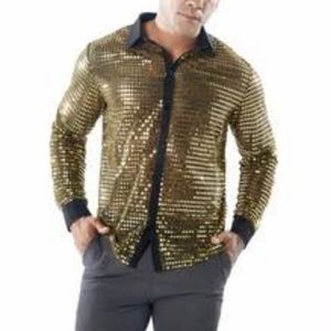 Sequin gold and black mens shirt from dress lilly
